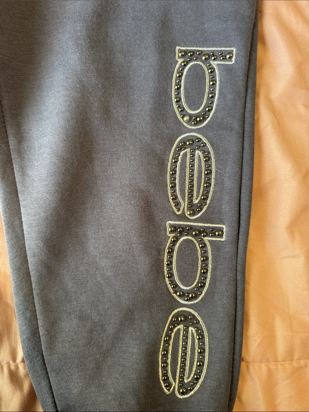 bebe Charcoal Gray Logo Jogger Sweatpants - Picture 3 of 3
